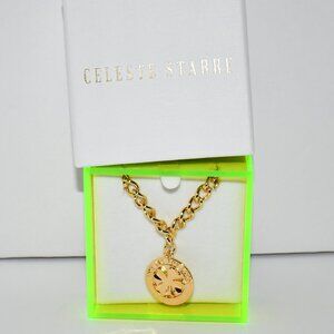 Celeste Starre Lucky Clover Charm Line Bracelet in Gold #B0024-01-23 NWT